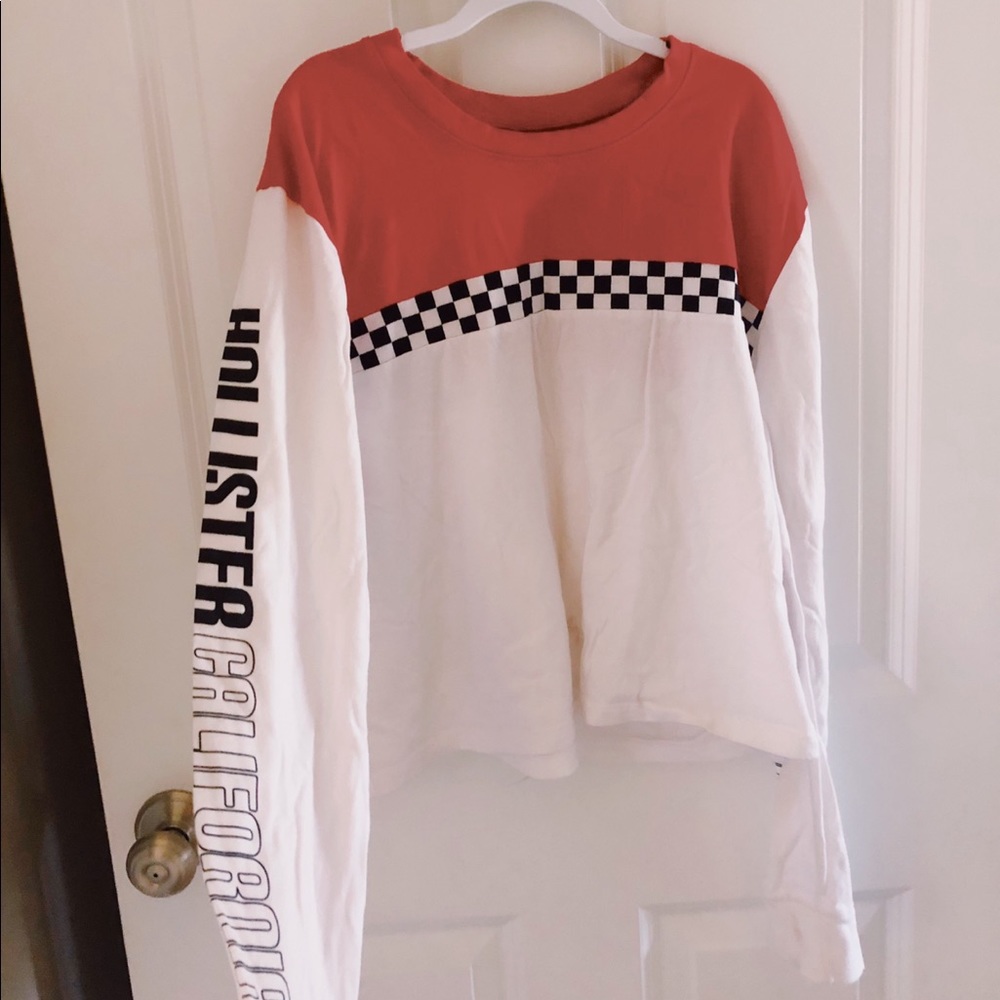 Hollister Red Checkered Long Sleeve Top